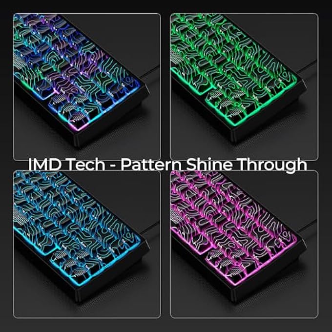 rayihni XVX M67 60% KEYBOARD WITH IMD KEYCAPS, QMK/VIA TOPOGRAPHIC GAMING KEYBOARD, WIRED MECHANICAL KEY BOARD, RGB CUSTOM GASKET HOT SWAPPABLE, FOR WINDOWS & MAC, INTERSTELLAR BLACK - Image 2