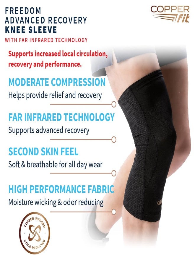 Copper Fit Recovery Knee Compression Sleeve - Breathable, Second Skin Feel - Arthritis, Joint Pain, Circulation - For Men and Women (Large) - Image 3