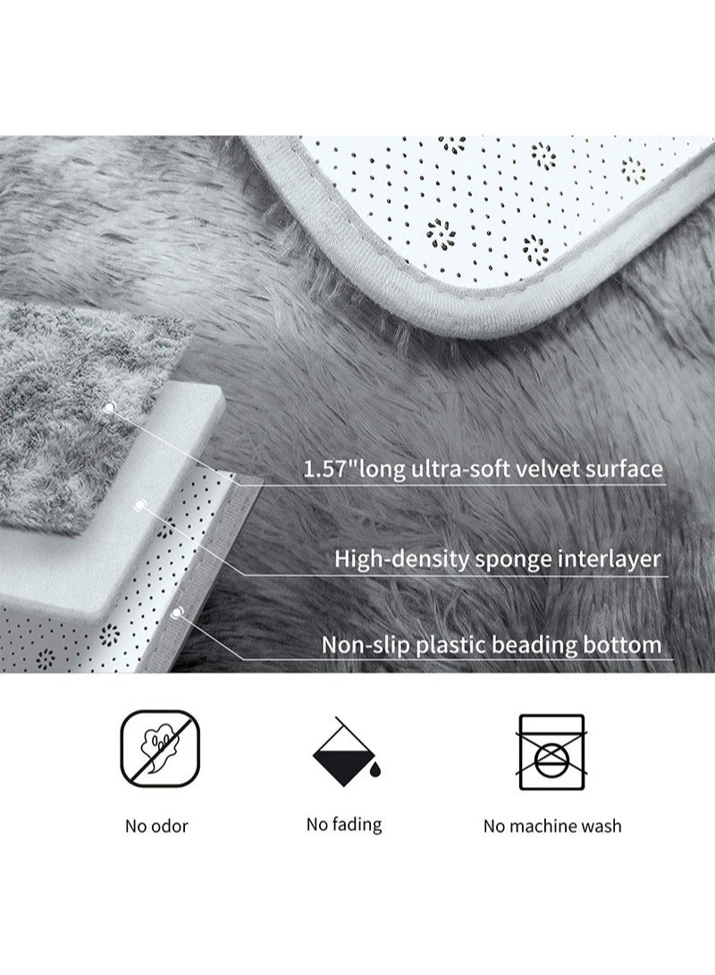 HOMESTAR Fluffy Area Rugs Modern Floor Mat Luxury Rectangle Carpet Ultra Soft Comfy Rug for Bedside Living Room Kids Play Bedroom Home Hotel Office 140cm*200cm - Image 3