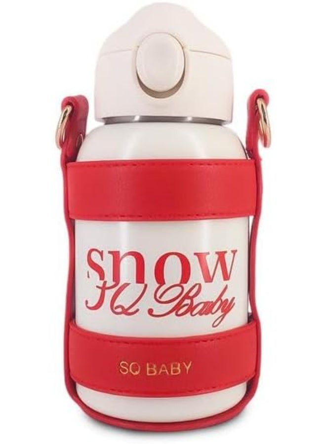 زجاجة مياه ستانلس ستيل حرارية 3 في 1 متعددة الاستخدامات مع 3 فوهات مختلفة + كوب شرب مدمج + حزام حمل + محفظة جلدية | ترمس قهوة وشاي يحافظ على الحرارة والبرودة للسفر والعمل والجيم - Image 5