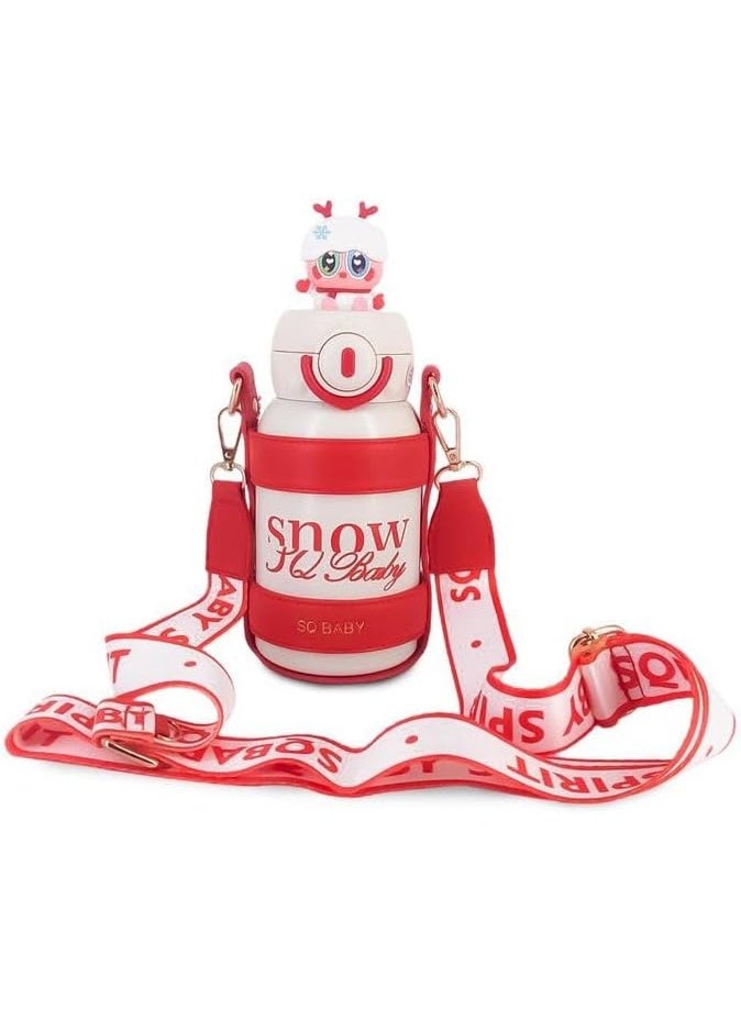 زجاجة مياه ستانلس ستيل حرارية 3 في 1 متعددة الاستخدامات مع 3 فوهات مختلفة + كوب شرب مدمج + حزام حمل + محفظة جلدية | ترمس قهوة وشاي يحافظ على الحرارة والبرودة للسفر والعمل والجيم - Image 4