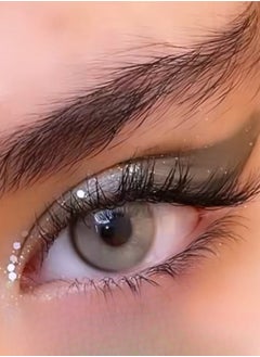 Unibling Cherishing Grey Yearly Colored Contact Lenses, Unisex Cosmetic Contact Lenses, Enlargement Collection, Light Grey, With Case  - Image 1