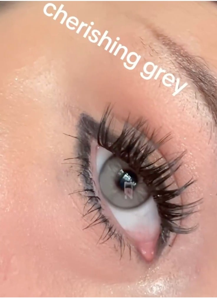 Unibling Cherishing Grey Yearly Colored Contact Lenses, Unisex Cosmetic Contact Lenses, Enlargement Collection, Light Grey, With Case  - Image 2