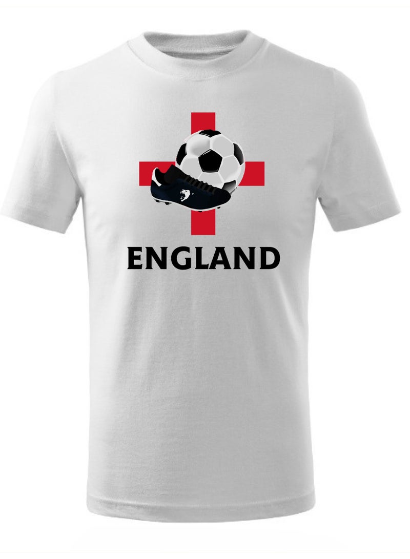 England Football Team World Fans printed T shirts Supporting The Team Football Team Jersey T shirts For Men | Women | Kids to win the cup (White)  - Image 1