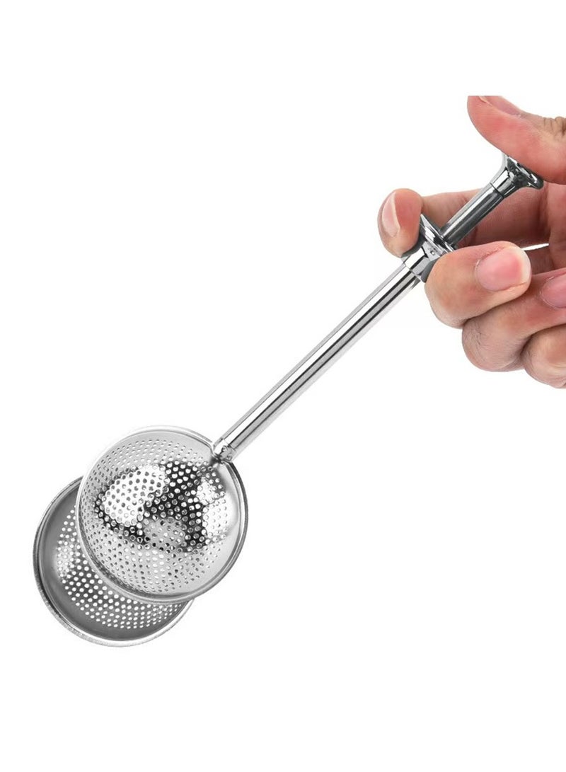 Stainless Steel Tea Strainer, Tea Infuser Filter Retractable Tea Strainer Tea Tool for Loose Tea, Coffee, Spices  - Image 3