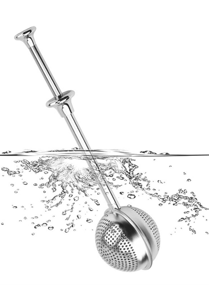 Stainless Steel Tea Strainer, Tea Infuser Filter Retractable Tea Strainer Tea Tool for Loose Tea, Coffee, Spices  - Image 4