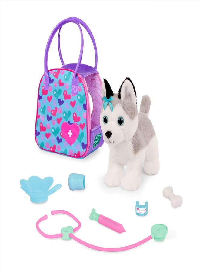 Pucci Pups Pucci Pals Plush Husky Vet Care Carrier Playset, Stuffed Dog Set, Pet - Image 1