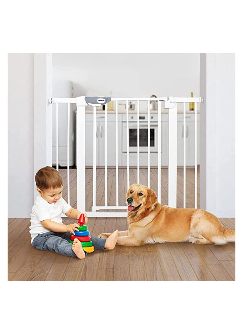 GGEROU Baby Gate for Stairs & Doorways, Extra Wide Baby Safety Door Gates,Pet Dog Gate, Auto Close Pressure Mounted Walk Thru Child Gate for Baby Toddlers,NO Drilling (Gate + 10cm Extensions)  - Image 1