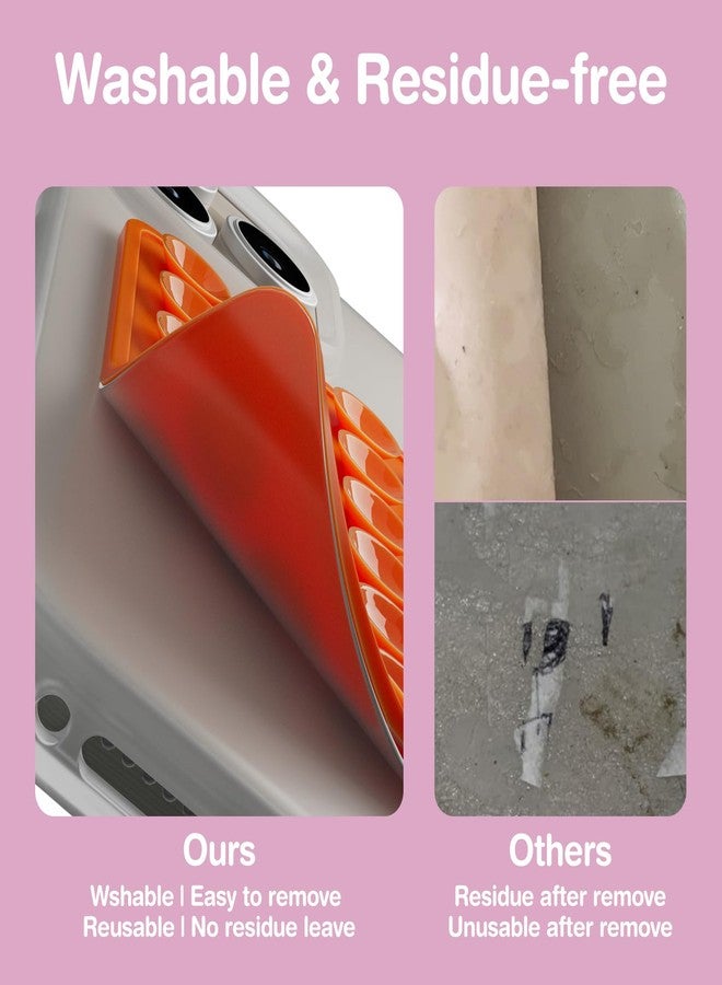 SEMBO Reusable Nano Gel Silicone Suction Phone Grip with Removable Mounting Tape, Sticky Phone Grip with Higher Suction Power, Hands-Free Phone Accessories Holder for Selfies and Videos(Orange) - Image 4