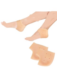 "Moisturizing Silicone Heel Protectors for Heel Sores and Plantar Fasciitis Relief - Pair of Thick Heel Sleeves for Bone Spurs and Heel Pain Relief, Silicone Heel Pads for Cracked and Dry Feet - For Men and Women with Air Vents for Ventilation, Foot Moisture Retention, and Crack Prevention - Medical Gel Insoles for Daily and Sports Heel Pain Relief."