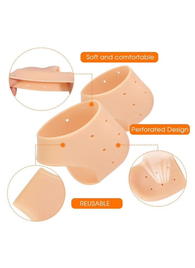 Generic - "Moisturizing Silicone Heel Protectors for Heel Sores and Plantar Fasciitis Relief - Pair of Thick Heel Sleeves for Bone Spurs and Heel Pain Relief, Silicone Heel Pads for Cracked and Dry Feet - For Men and Women with Air Vents for Ventilation, Foot Moisture Retention, and Crack Prevention - Medical Gel Insoles for Daily and Sports Heel Pain Relief." - Image 1