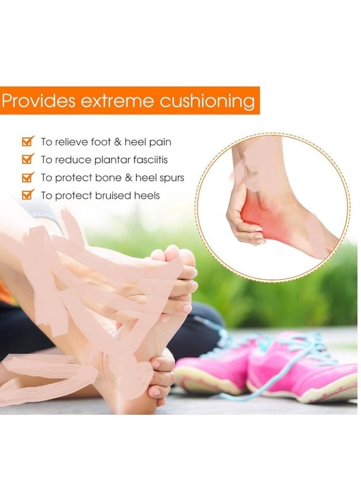 Generic - "Moisturizing Silicone Heel Protectors for Heel Sores and Plantar Fasciitis Relief - Pair of Thick Heel Sleeves for Bone Spurs and Heel Pain Relief, Silicone Heel Pads for Cracked and Dry Feet - For Men and Women with Air Vents for Ventilation, Foot Moisture Retention, and Crack Prevention - Medical Gel Insoles for Daily and Sports Heel Pain Relief." - Image 1