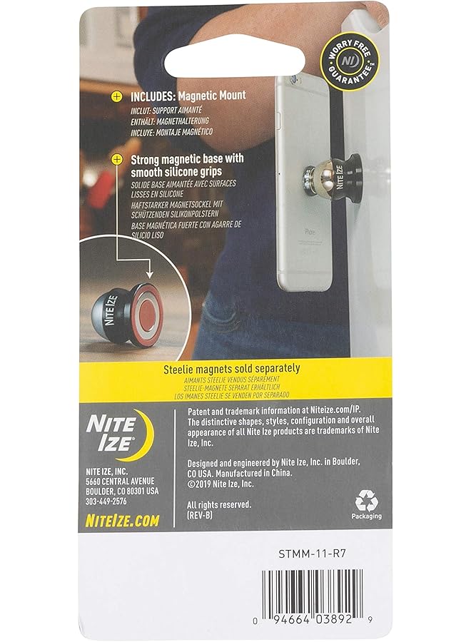 NITE IZE Original Steelie Magnetic Mount Magnetically Attaches To Metal Surfaces And To Steelie Phone + Tablet Sockets - Image 5