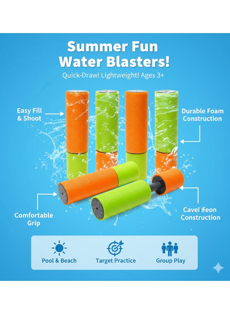 Water Gun Toy – 6-Piece Foam Water Blaster Set with High-Pressure Soaker Action – Squirt Guns for Pool, Beach & Outdoor Water Fights – Fun Summer Pistols for Kids & Adults - Image 2