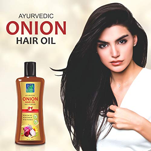 ASTABERRY Onion Hair Oil For Hair Growth 200ml -Anti Revitalizer & Anti Hairfall | Goodness of 21 Herbal Extract & Essentials Oils | Energizes hair roots | Anti-dandruff properties - Image 4
