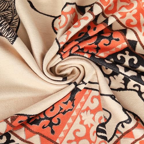 EXTREE Scarfs for Women Pashmina Silky Shawl Wrap for Evening Dressing Blanket Open Front Poncho Cape - Image 5