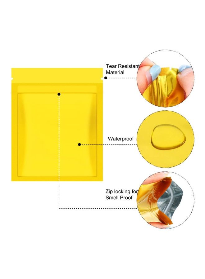 NIBEMINENT 50-Piece Resealable Foil Pouch Set Yellow 4x3inch - Image 1