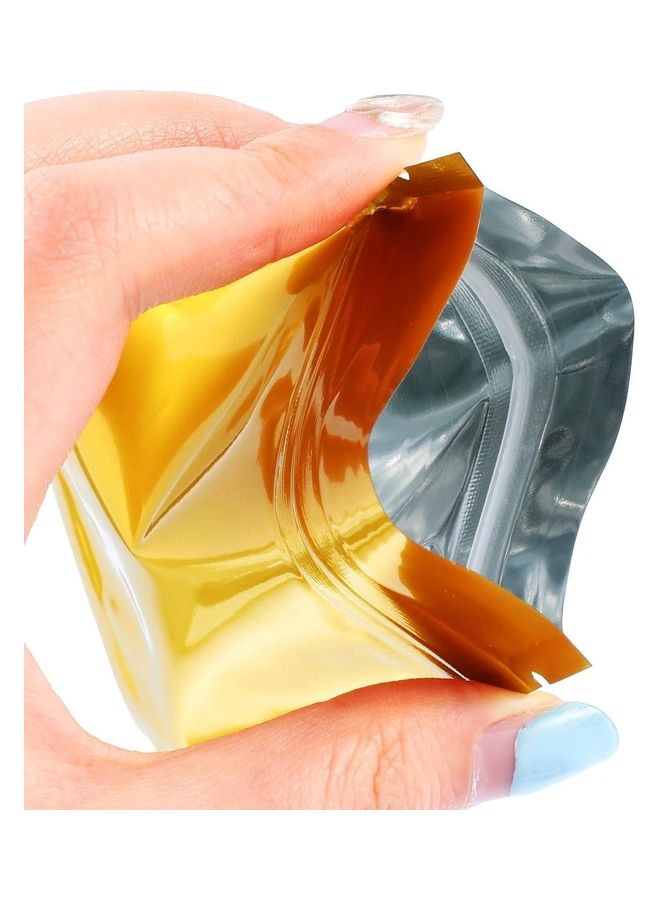 NIBEMINENT 50-Piece Resealable Foil Pouch Set Yellow 4x3inch - Image 4