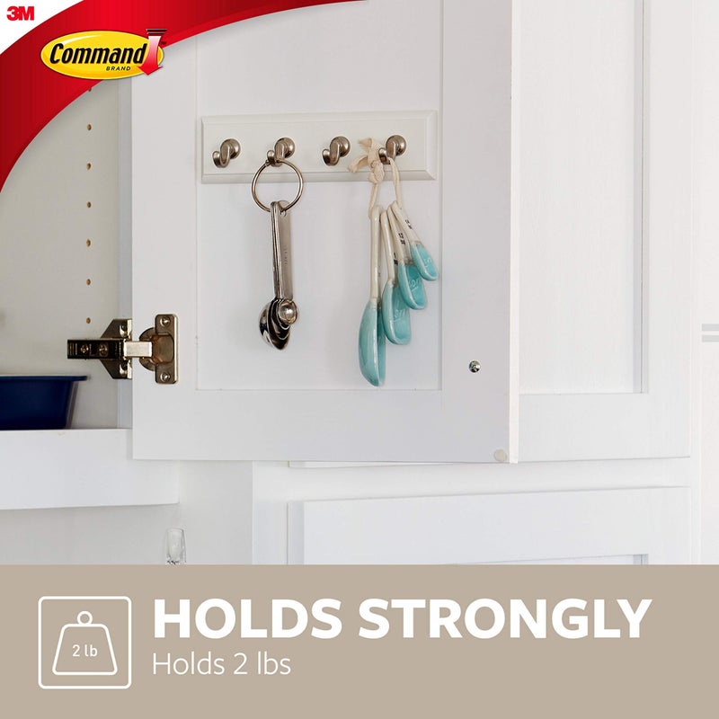 Command Command Key Rail, Holds up to 2 lb, 8-inch Rail with 4 Key Hooks and 6 Command Strips, Quartz, Removable Key Hooks for Entryway or Hallway, Hang Keys, Hats, Dog Leashes, and Accessories - Image 5