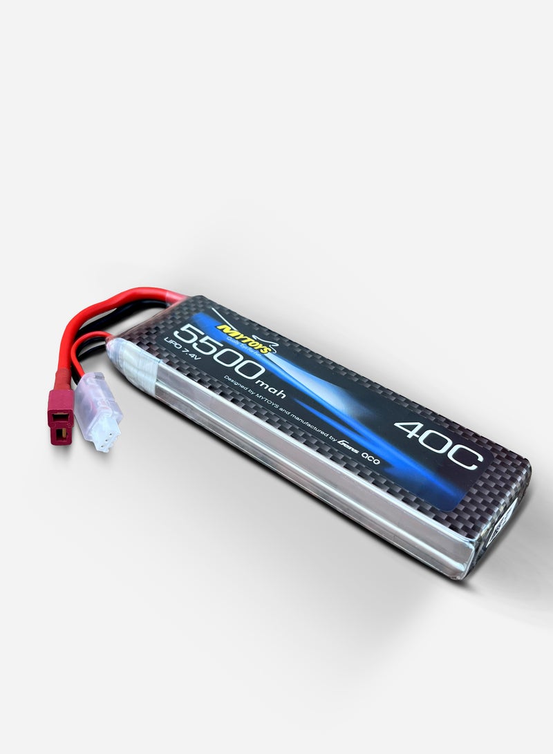 Mytoys 2S LiPo Battery 5500mAh 7.4V 40C  RC Battery with Deans T Plug Connector Compatible for RC 1/8 1/10 Scale Vehicles RC Car, RC Trucks, RC Boats - Image 1