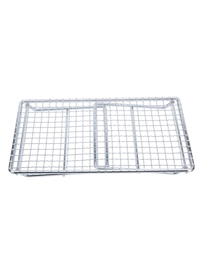 AL SANIDI Foldable Fire Stand, Portable mini barbecue charcoal grill for picnics, Silver, Size 15.5*20*37 Cm  - Image 4