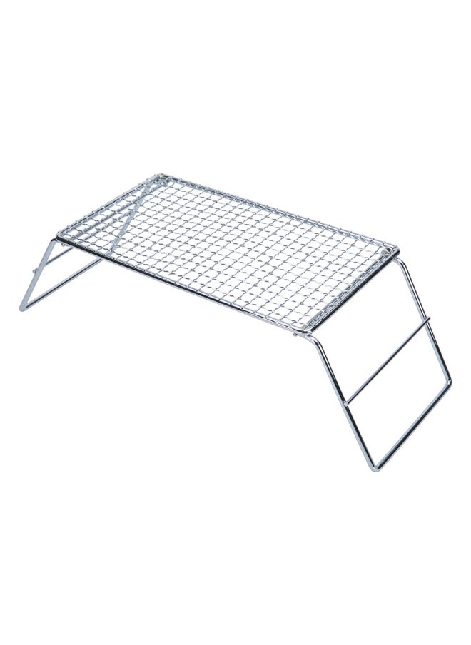 AL SANIDI Foldable Fire Stand, Portable mini barbecue charcoal grill for picnics, Silver, Size 15.5*20*37 Cm  - Image 2