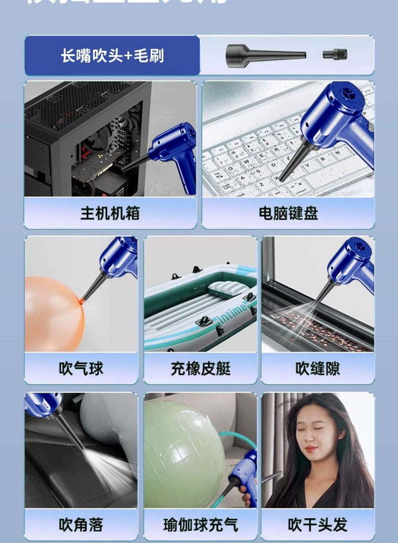 Generic Handheld Car Vacuum Cleaner, 9000pa Vacuum Cleaner And Air Duster, High Power Wet And Dry Handheld Car Vacuum Cleaner With Led Light And Multi-Nozzles For Car, Home, Office, Pet - Image 5