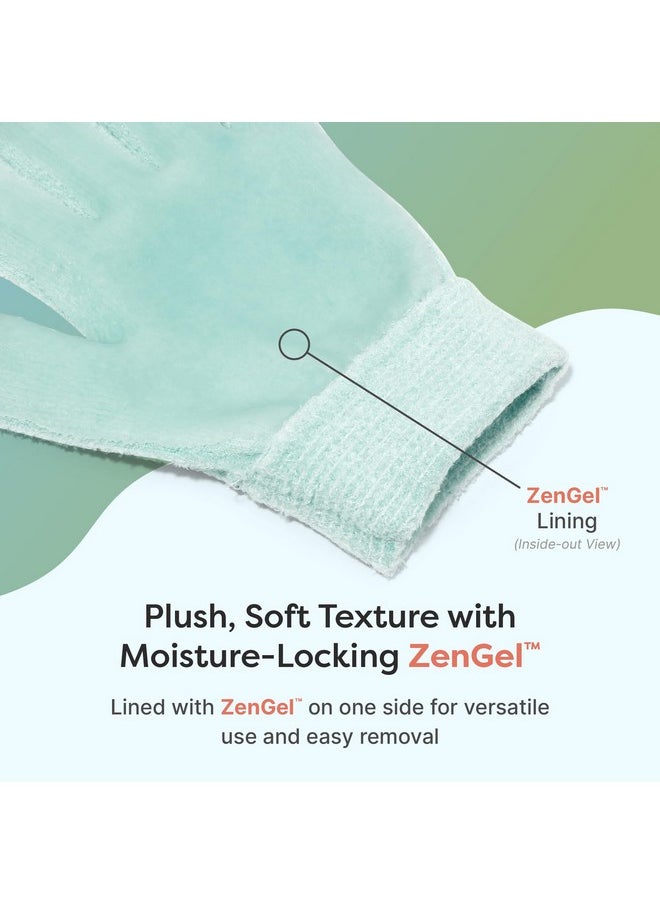 Zentoes ZenToes Moisturizing Gloves for Dry Hands and Eczema, Gel Infused with Jojoba Seed Oil, Olive Oil and Vitamin E, Overnight Hand Moisturizer (OSFM, Fuzzy Mint Green with Media Tips)  - Image 5