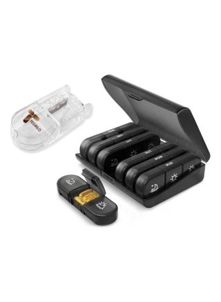 Weekly Pill Organizer 3 Times a Day with Pill Cutter Portable Travel Pill Box with Large Pill Containers Light-Proof Pill Case for Medication, Vitamins and Supplements(Pill box and Cutter) - pzsku/ZD18F14D3CEF5913F1C4FZ/45/_/1709465887/c920cc30-1108-4edb-ba09-4bc86591bf3a