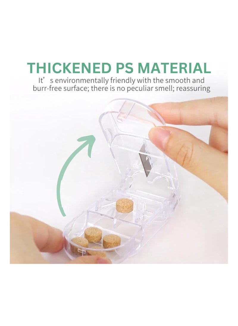 Weekly Pill Organizer 3 Times a Day with Pill Cutter Portable Travel Pill Box with Large Pill Containers Light-Proof Pill Case for Medication, Vitamins and Supplements(Pill box and Cutter)