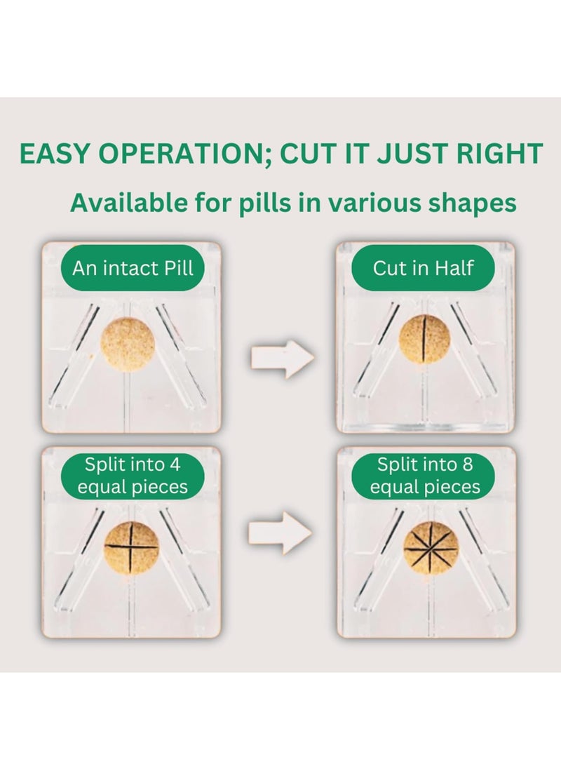 Weekly Pill Organizer 3 Times a Day with Pill Cutter Portable Travel Pill Box with Large Pill Containers Light-Proof Pill Case for Medication, Vitamins and Supplements(Pill box and Cutter)