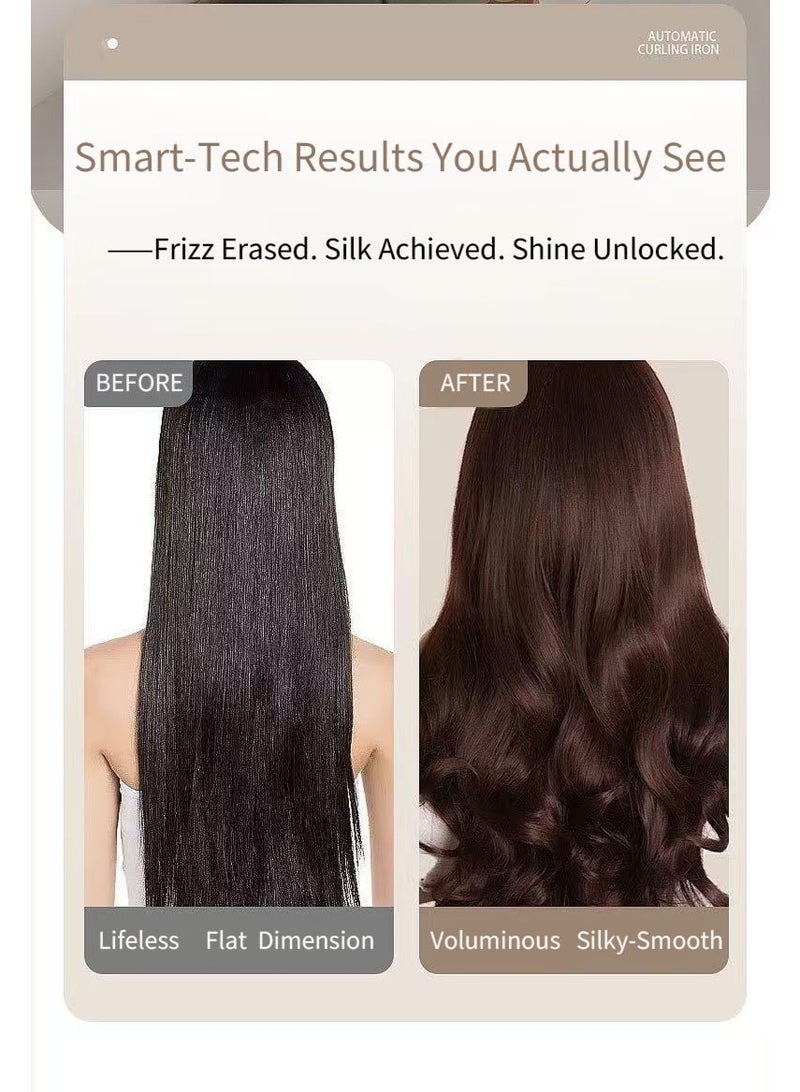 مكواة تجعيد الشعر الدوارة الأوتوماتيكية - عصا تجعيد، مكواة تجعيد محمولة، أداة تجعيد يدوية ذات موجة عميقة أيونية للنساء، جهد مزدوج، مضادة للحروق، سهلة الاستخدام - Image 5