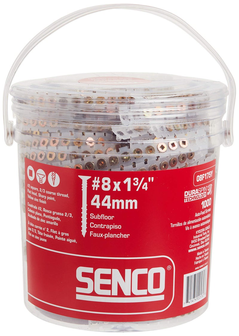 Senco 08F175Y Duraspin# 8 by 1-3/4" Flooring to Wood Collated Screw (1, 000per Box) - Image 1