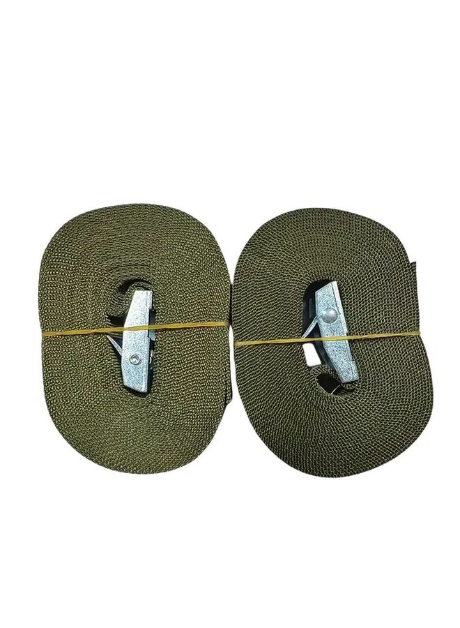 Green Heavy Duty Ratchet Tie Down Straps 2 Pack 157.48 Inch 330 LB Capacity - Image 1