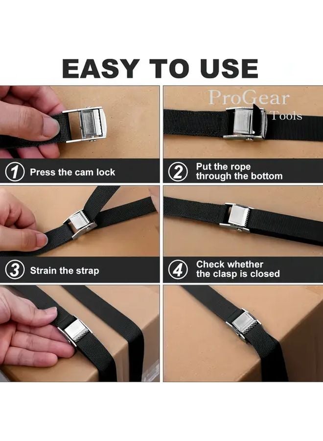 Green Heavy Duty Ratchet Tie Down Straps 2 Pack 157.48 Inch 330 LB Capacity - Image 5