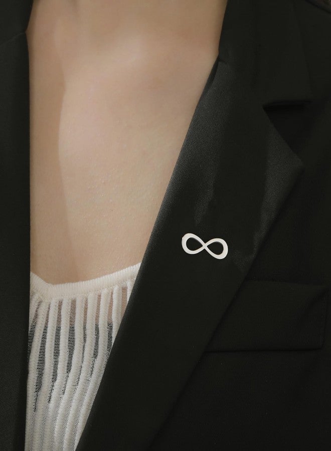 VASSAGO Infinity Symbol Lapel Pin for Men Women Minimalist Stainless Steel Infinity Brooch Eternal Love Badge for Suit Shirt Collar Jewelry Gift (Silver) - Image 5