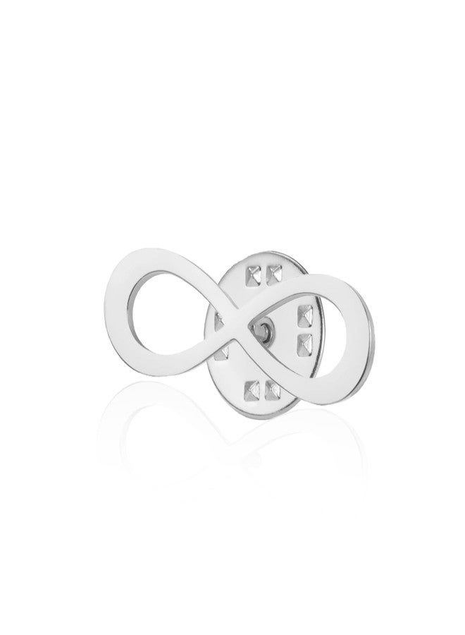 VASSAGO Infinity Symbol Lapel Pin for Men Women Minimalist Stainless Steel Infinity Brooch Eternal Love Badge for Suit Shirt Collar Jewelry Gift (Silver) - Image 1