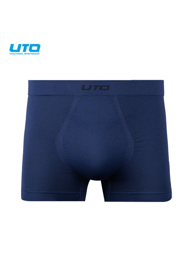 Uto Men's Sports Underwear, Quick-drying, Antibacterial, Breathable, For Running, Marathon, Fitness, Boxer Briefs, 2-pack, Navy Blue, Size L - Image 1