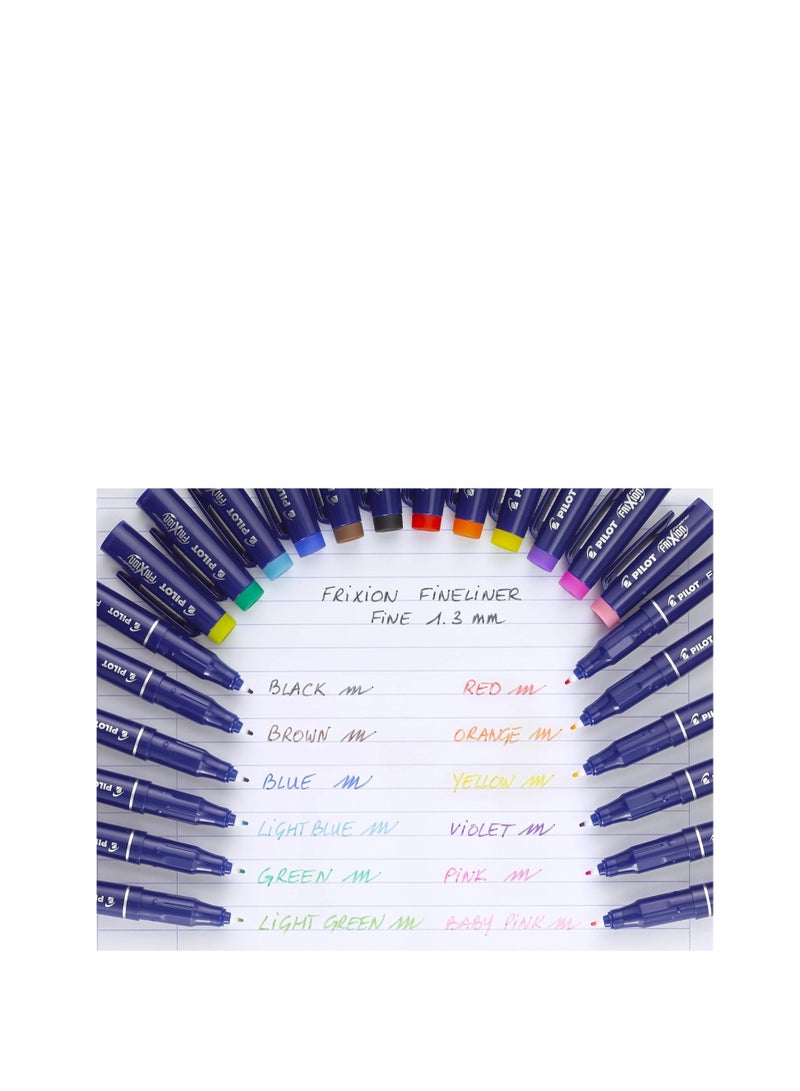 PILOT FriXion Erasable Fineliner Pen Set of 10 (Light Green, Light Blue, Pink, Orange, Purple) - Image 2