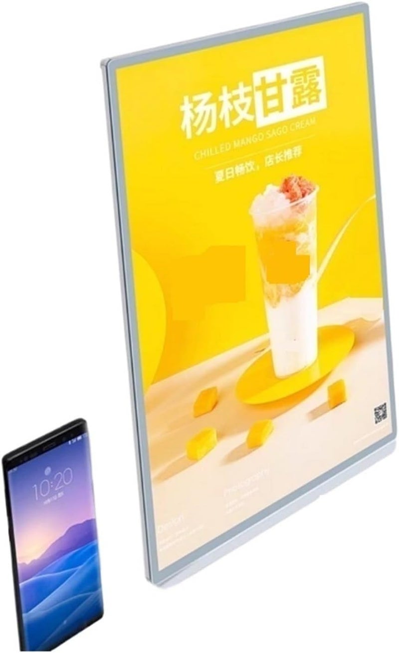 A3 A4 Film Led Light Advertising Box Super Bright Poster Frame for Shops Menus Wall Mounted Billboard Sleek Modern Design,A4 Size Black - Image 3