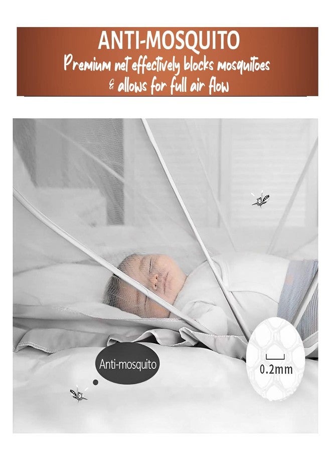 Luxansa Baby Mosquito Net Bed Tent Kids Portable Folding Crib Cover Bassinet Mosquito Net Cover to Keep Cats Out, Breathable Foldable Cots Bottomless Crib Net Sun Shelter - Image 4