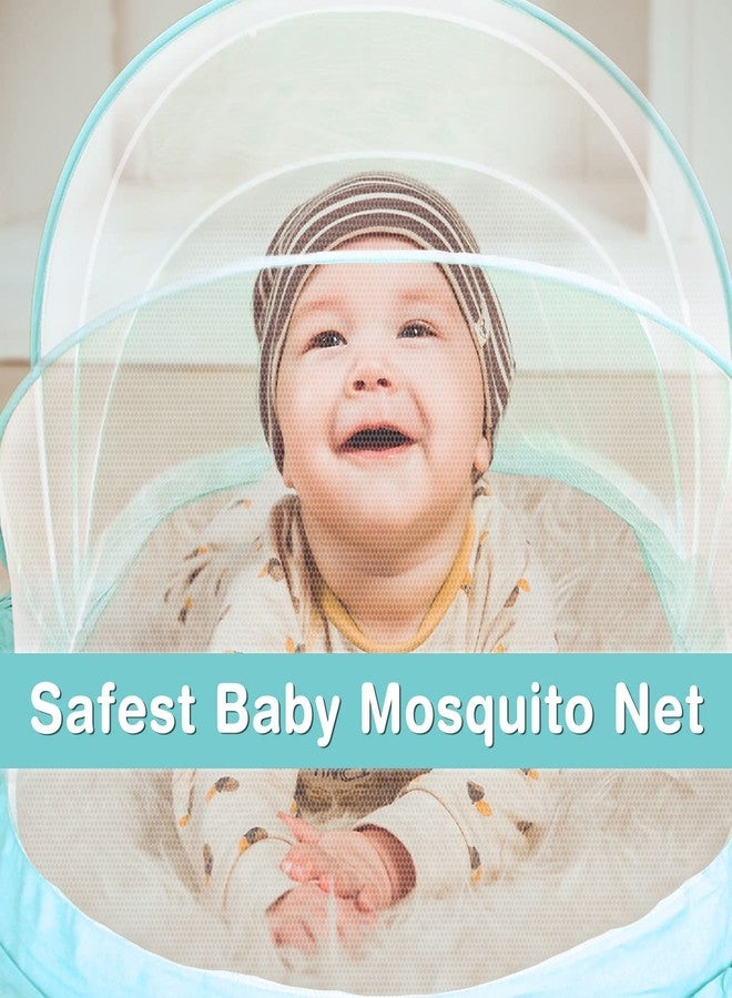 Luxansa Baby Mosquito Net Bed Tent Kids Portable Folding Crib Cover Bassinet Mosquito Net Cover to Keep Cats Out, Breathable Foldable Cots Bottomless Crib Net Sun Shelter - Image 5