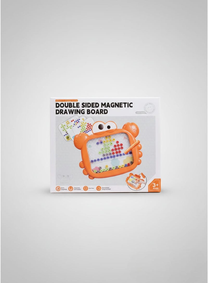Double-Sided Magnetic Drawing Board – Cute Orange Crab Design  A fun educational toy for children 3+ years old. Safe material – no mess – no dust. An attractive design that captures a child's attention at first glance. An ideal choice as a fun educational gift!