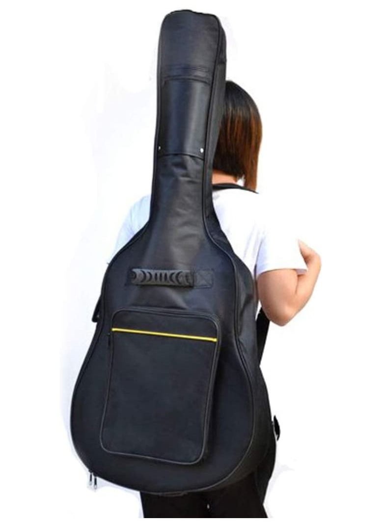Megarya TRIXES Full Size Guitar Bag with Shoulder Straps - Waterproof Padded Case - Bass, Acoustic & Classical Guitar Gig Bag - Perfect for Travelling - Black  - Image 1