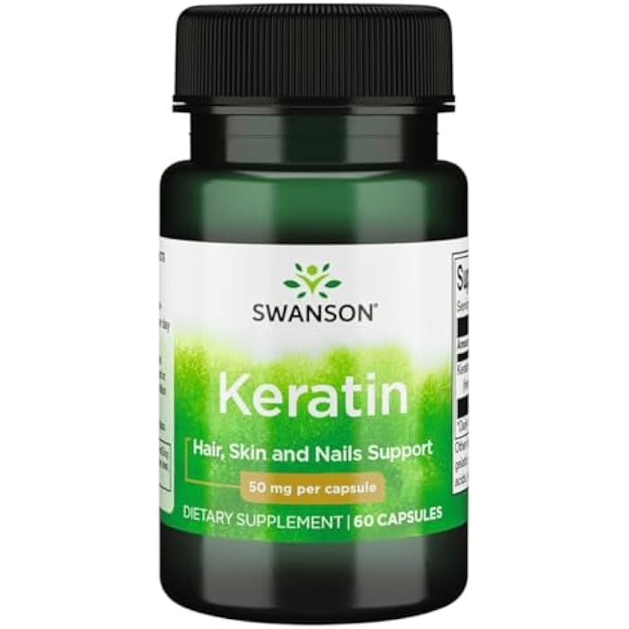 Swanson Keratin (from Tibetan Wool) - Natural Supplement Promoting Healthy Joints, Hair, Skin & Nails - Helps Nourish Healthy Connective Tissues - (60 Capsules, 50mg Each) - Image 1