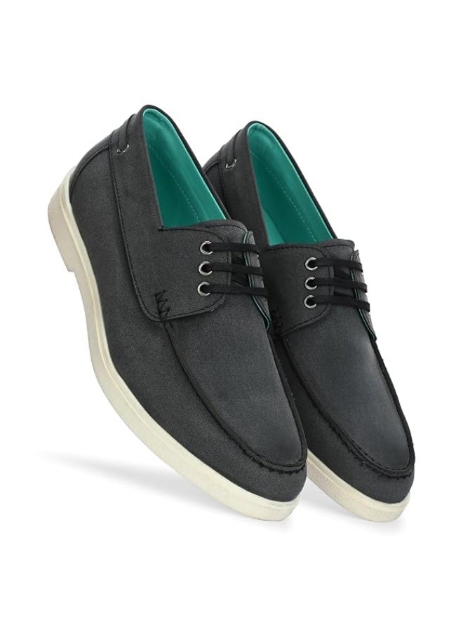 Noak Mens Canvas Wanderers Sneakers |Organic Cactus Rubber BO-at Shose| Comfortable, Flexible & Breathable|Black|8 UK - Image 4
