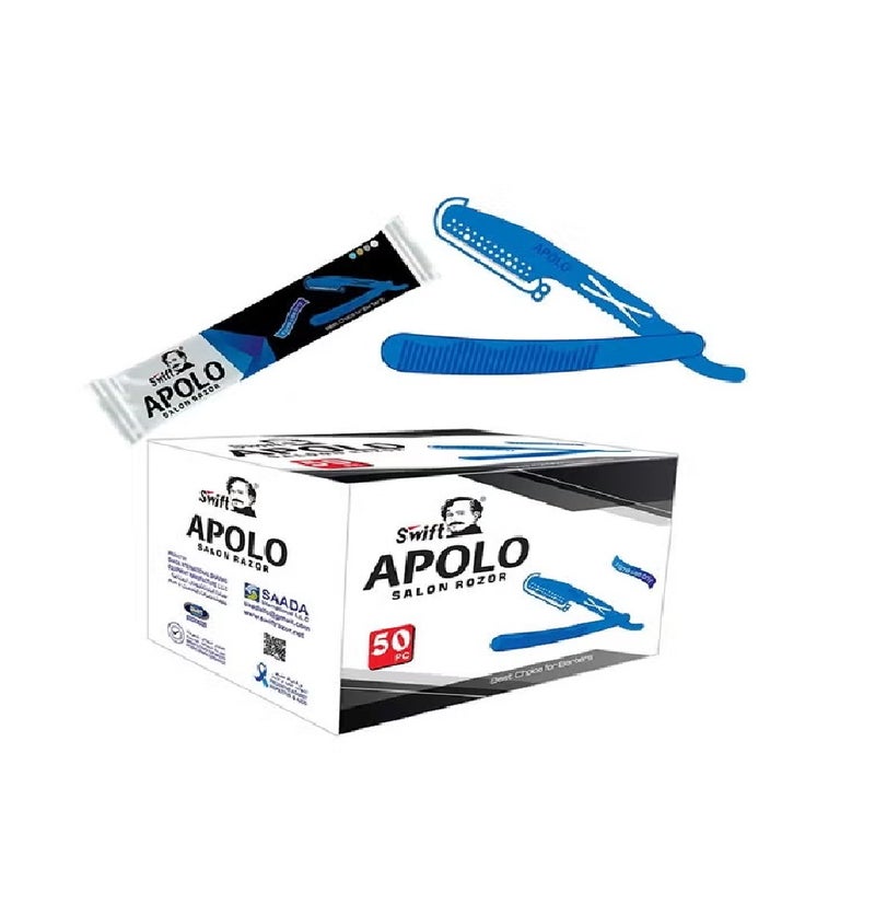 50-Piece Disposable Saloon Razor Blue