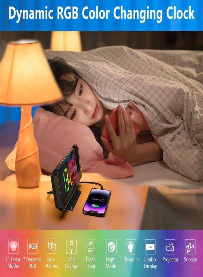 321Wasay ساعة منبه رقمية 321Wasay مع خاصية العرض على السقف لغرفة النوم - ساعة عرض تعرض الوقت - Image 2