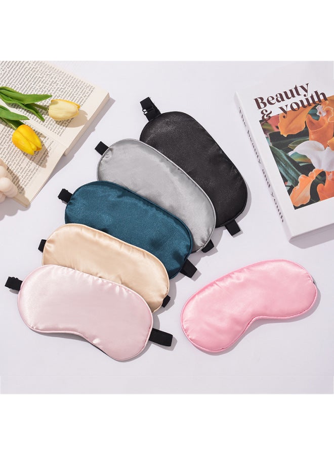 Generic Weiqin Double Sided Silk Sleeping Men's And Women's Blocking Eye Mask To Relieve Fatigue Eye Protection Adjustable Strap Silk Embroidery-Specifications:Black Adjustable Model  - Image 2