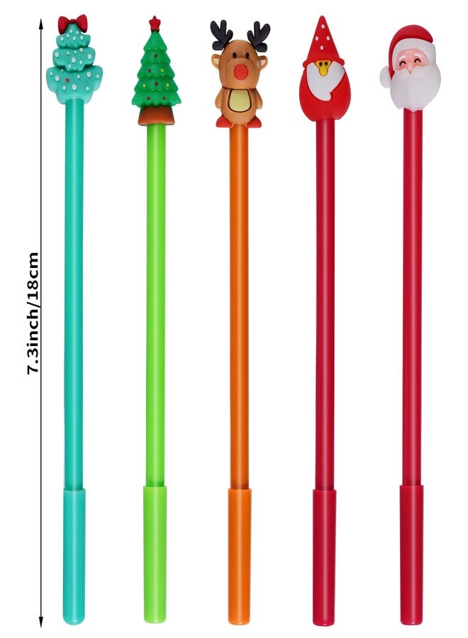 jiebor 20Pcs Christmas Gel Ink Novelty Cute Fun Pens Bulk with Black Ink for Women Office Supplies - Image 2